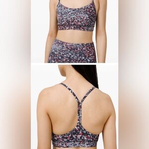 LULULEMON- Flow Y Bra Nulu Light SupportWater Blossom Multi Sports Bra